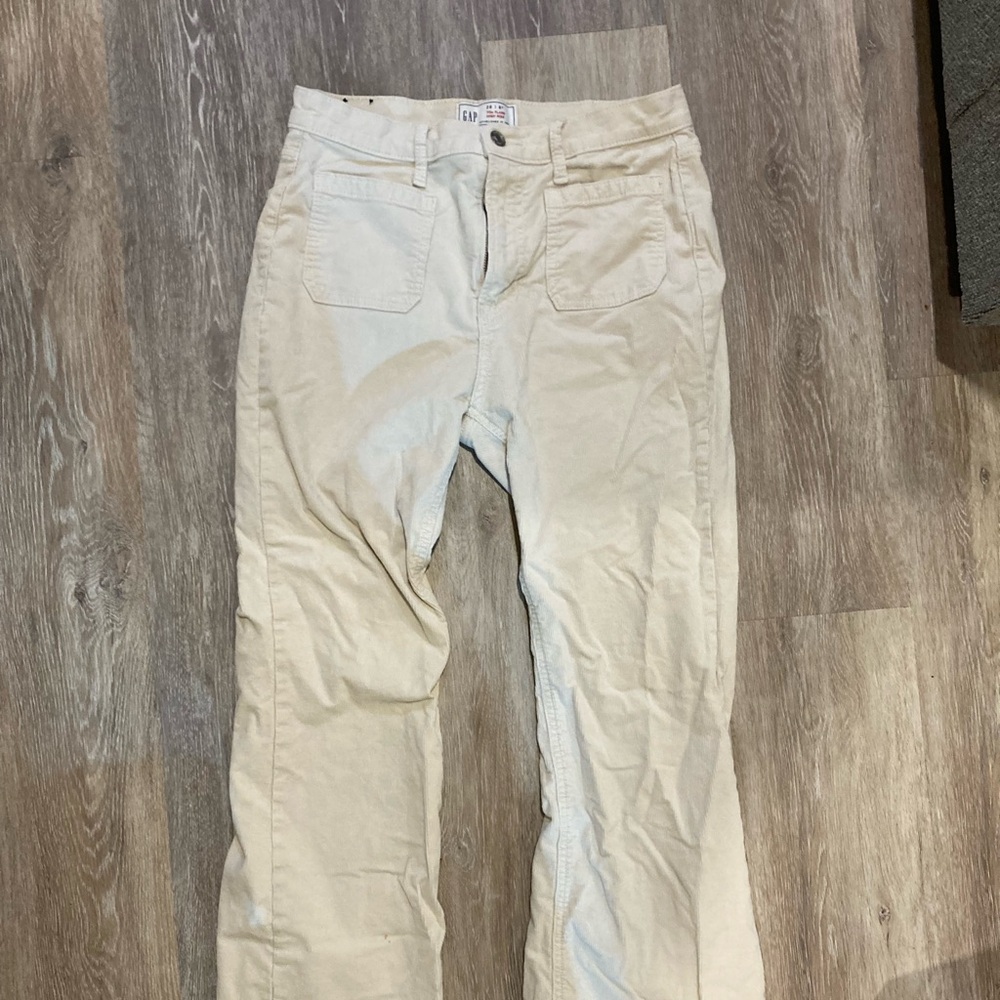 Gap ecru corduroy flares